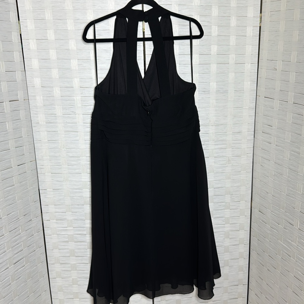 Scarlett Women’s Basic Black Halter Y2K Waist Pleating Swing Dress Size 16W - Picture 5 of 12